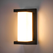 Applique da esterno, LED a risparmio energetico da 12W con struttura rinforzata, paralume in acrilico trasparente, impermeabile IP65 per patio e