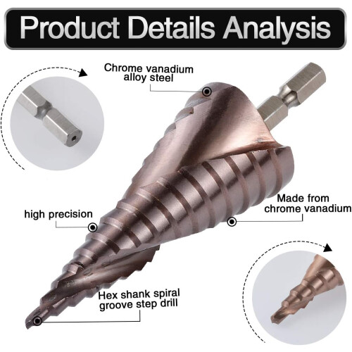 Precision Pro: Τρυπάνια κοβαλτίου M42 4-32 mm, βαρέως τύπου 15 μεγέθη, επίστρωση TiAlN για 2