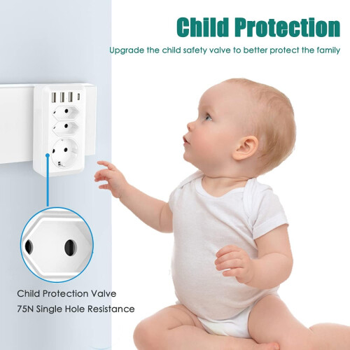 7-in-1 Compact And Lightweight Multi Plug Outlet Extender, Smart Charging Technology & Multiple Protections For Safe And Convenient Use 2