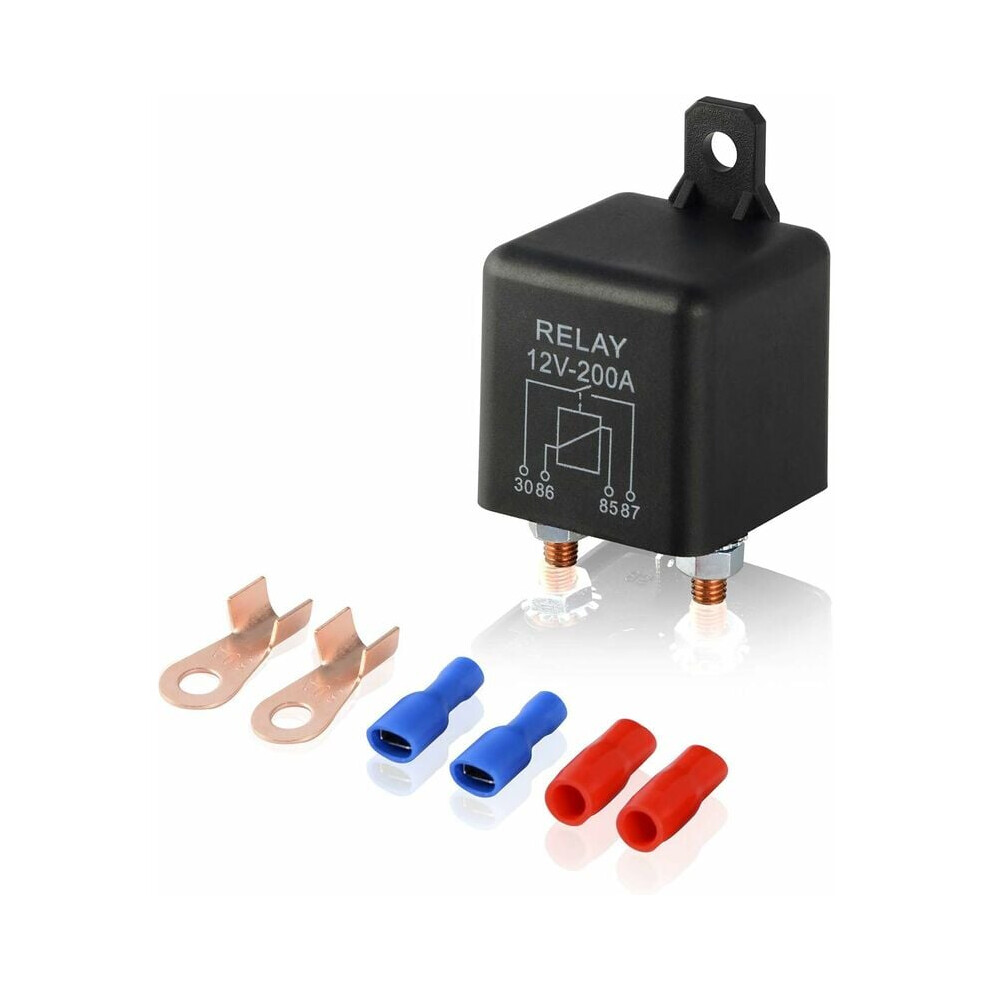 12V 200A Automotive Relay, Multifunction Use Heavy Duty Waterproof Relays With Terminal Support Stable Working Performance, Copper Terminals For Car 9433291774434