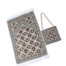 Muslims Carpet Blanket Prayer Rugs with Tassels-Gray ball