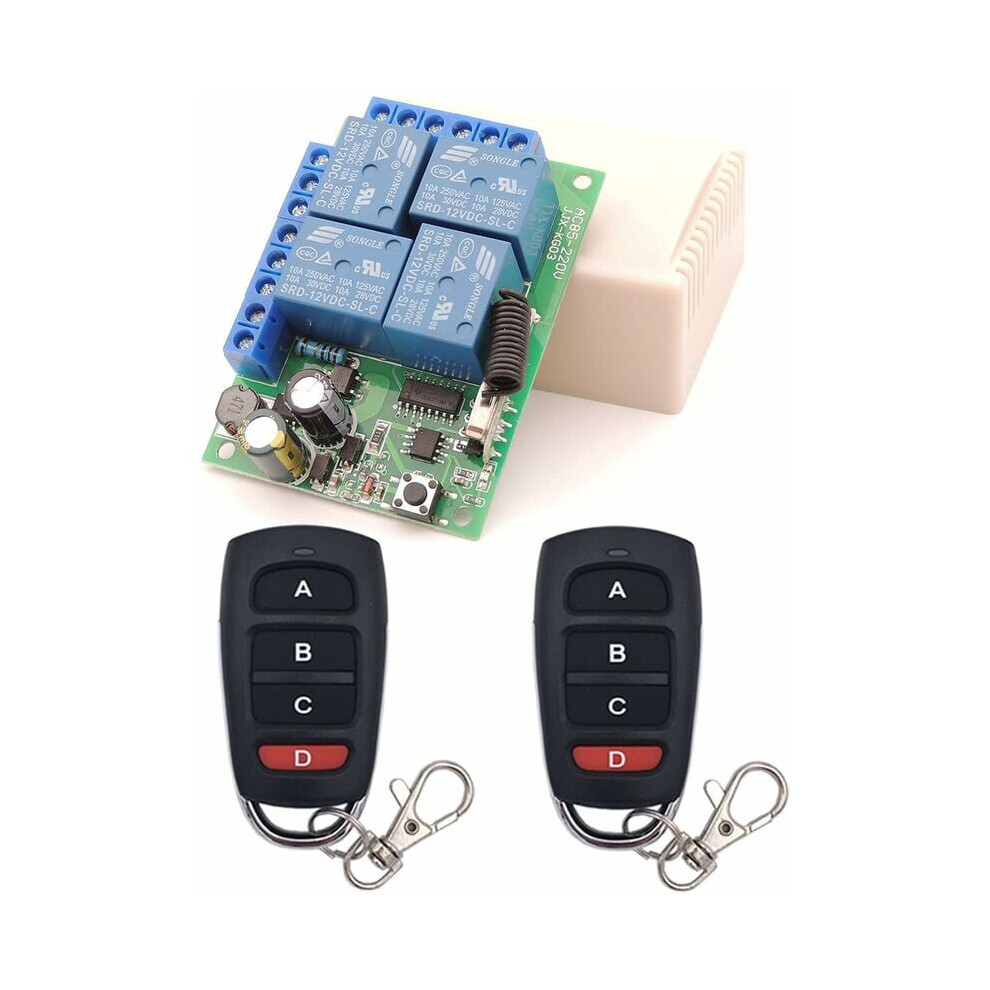 Efficient Radio Frequency Switch, Stable Performance Wireless Remote Control 4Ch Relay Receiver, Independent Relays For Seamless Automation In Home, 9169997289544