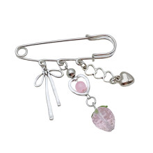 Trendy Safe Pins Charm Mode-accessoire voor-Roze aardbeibroer