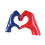 Independence Day Heart Sculpture Decorations Gesture Heart Hands 1