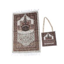 Muslims Prayer Mat with Tassels Portable Travel Prayings-Kaaba