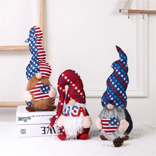 Patriotics Gnome Handmade Gnome Facelesses Doll-Blue 2