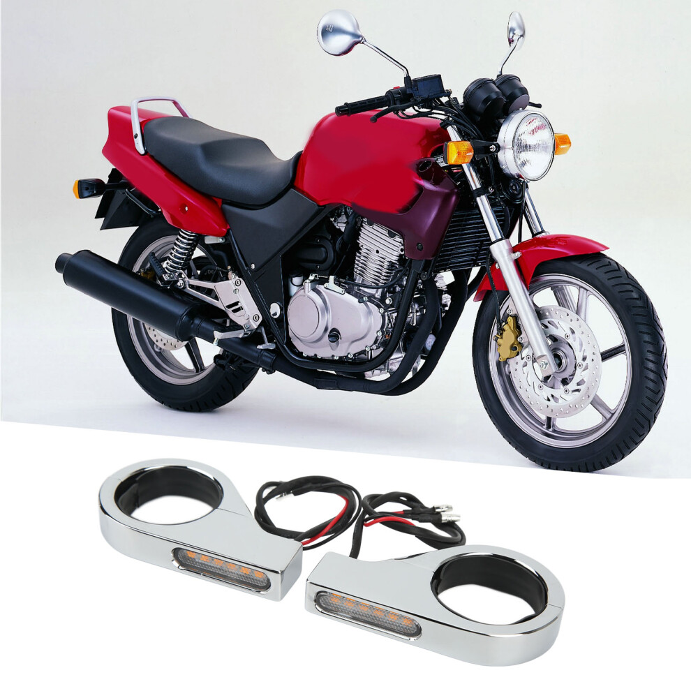 12V Waterproof Aluminum Led Turn Signal For 41Mm Fork Tubes Light 8491371251139