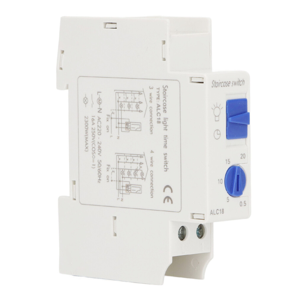 Staircase Light Controller, 16A 220V Programmable Relay Switch With Pre-Setting And Manual Override 9138057538601