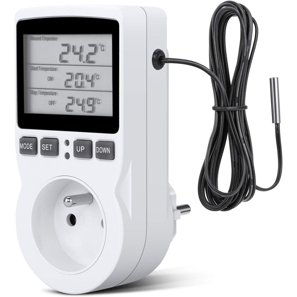 Reptile Thermostat With Intelligent Digital Control, Lcd Screen For Accurate Temperature Monitoring, Timer Thermostat For Cycle Timing Control & 9405630328080