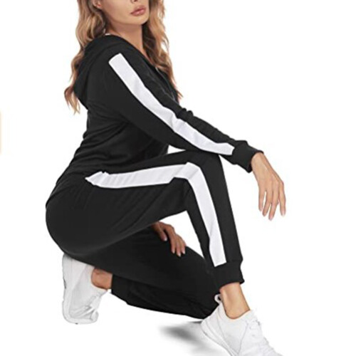 Σετ γυναικείας φόρμας, ελαφρύ βελούδινο outfit με πλήρες φερμουάρ, μπουφάν με 2