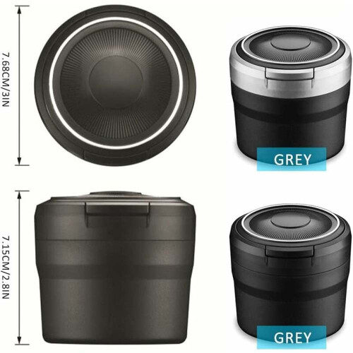 Σταχτοδοχείο αυτοκινήτου με θήκη για ποτήρια και μπλε φως LED, φορητό αποσπώμενο 2