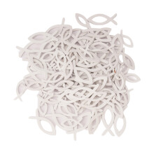 Ensemble de 108 ornements de poisson creux en bois,-Blanc