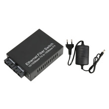 Fiber Media Converter Gigabit Ethernet, Singlemode Dual SC Port Support IEEE Standards Auto Negotiation RJ45 Port Plug And Play with Gold Plated