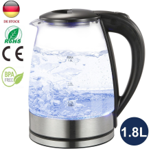 Stainless Steel Cordless Electric Kettle with Blue LED Indicator, Fast Boiling, and BPA-Free Borosilicate Glass for Safe and Stylish Hot Beverages