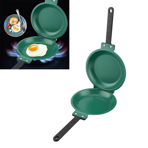 Nonstick Baking Pancake Pan with Multipurpose Cookware Functionality, Barbecue Plate Omelette Pan Featuring Double-Sided Flip Design, Stainless Steel 2