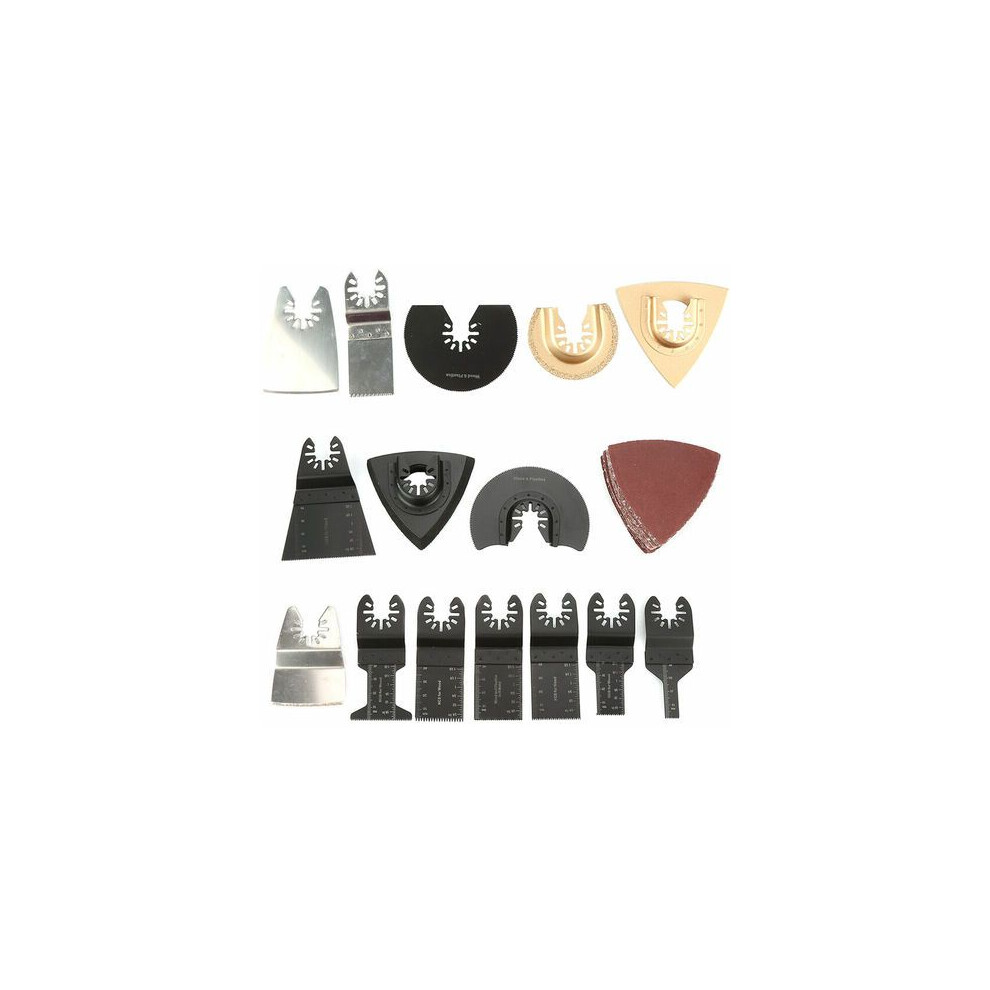 Resin-Bonded Aluminum Oxide Sandpapers, Anti-Static Anti-Clogging Design, Mix Tool Kit Including Oscillating Saw Blades, Orbital Sanding Machine Pad 9405630864366