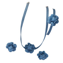 Collier ras du cou bleu denim-T2176 ensemble de 4 pièces