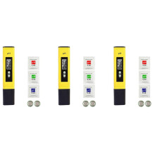 3X PH-Metertester Digitale PH-Meter 0,01 PH Waterkwaliteitstest Digitale Tester voor Keuken, Aquarium, Zwembad, Laboratorium