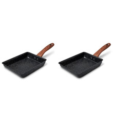 2X Poêle à Omelette Japonaise Tamagoyaki Poêle, Poêle à œuf Carrée avec Revêtement Antiadhésif pour Faire Des Omelettes Ou Des Crêpes