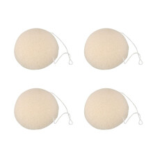 4X Konjac Gesichtsreinigung Pad Schwamm Waschen Kosmetischen Wasch Blaetterteig