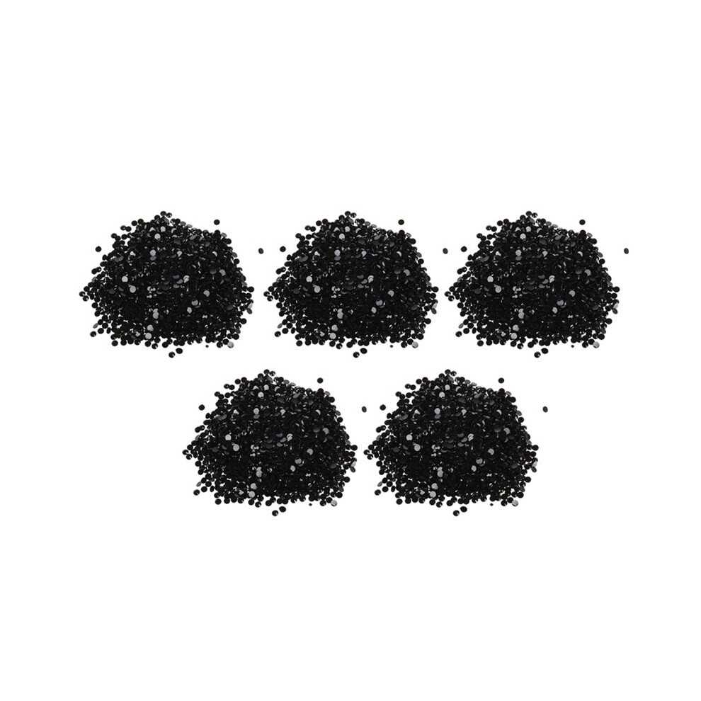 Black 10000Pcs Crystal Flatback Acrylic Rhinestones Beads Nail Art (Black)