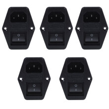 5X Solder Lug Terminals IEC 320 C14 EMI Filter + Boat + Fuse Holder