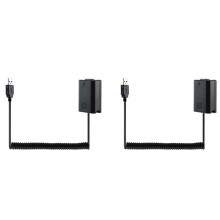 2X USB Charging Cable NP-FW50 Dummy Battery Spring Wire for A7 A7R A7S A7II A7S2 A7M2 A7R2 A6500 A6300 Coupler