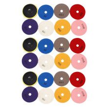 24Pcs Plaquettes de Polissage Diamantées 4 Pouces, Set Humide / Sec, pour Marbre À BéTon Pierre de Granit