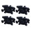Plastic Rectangle Blanking End Tube Caps Inserts 25X50mm 120Pcs Black 1