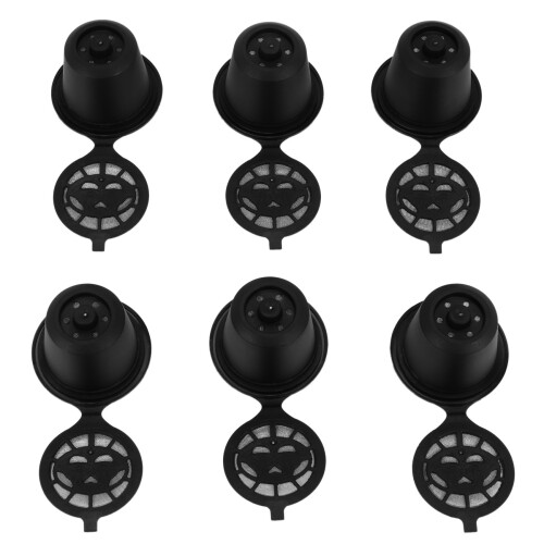 Reusable  Capsules Filter Compatible with  Coffee Machines with Coffee Spoon Brush (18, Black) 2