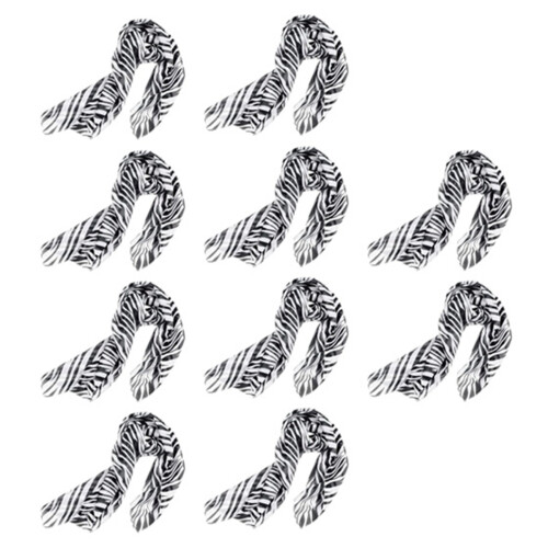 10X Scialle Sciarpa Nero Chiffon Bianco  Strisce Strisce da Donne