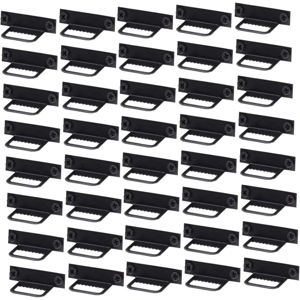 Frame Hanging Kit For Art Displays, Picture Frame Hanger With Sawtooth Design And Double Mounting Holes, Wall Hanging Brackets In Rust-Proof Black 9173940449480