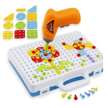 Fantasierijk spel: STEM-speelgoed, creatief mozaïek, elektrische boormachine, veilige materialen, bouwblokken voor probleemoplossend denken en de