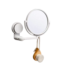 Rotating Mirror with Suction Cup Mount, Magnification Makeup Mirror Featuring 360 Swivel and 180 Left-Right Movement, Double-Sided Swivel