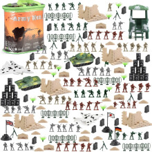 Umfassendes Schlachtfeld-Spielset für junge Kommandanten, Lernspielzeug mit sicherheitsgeprüften Kunststoffsoldaten und komplettem Militärbasen-Set