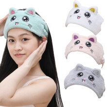 Máscara de dormir universal de pelúcia macia para um sono relaxante, faixa de cabeça para spa com estilo fofo, serve na maioria das