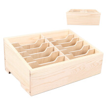 12-Fach Holz-Handyhalterbox für Zuhause & Klassenzimmer 21x15x8,6 cm