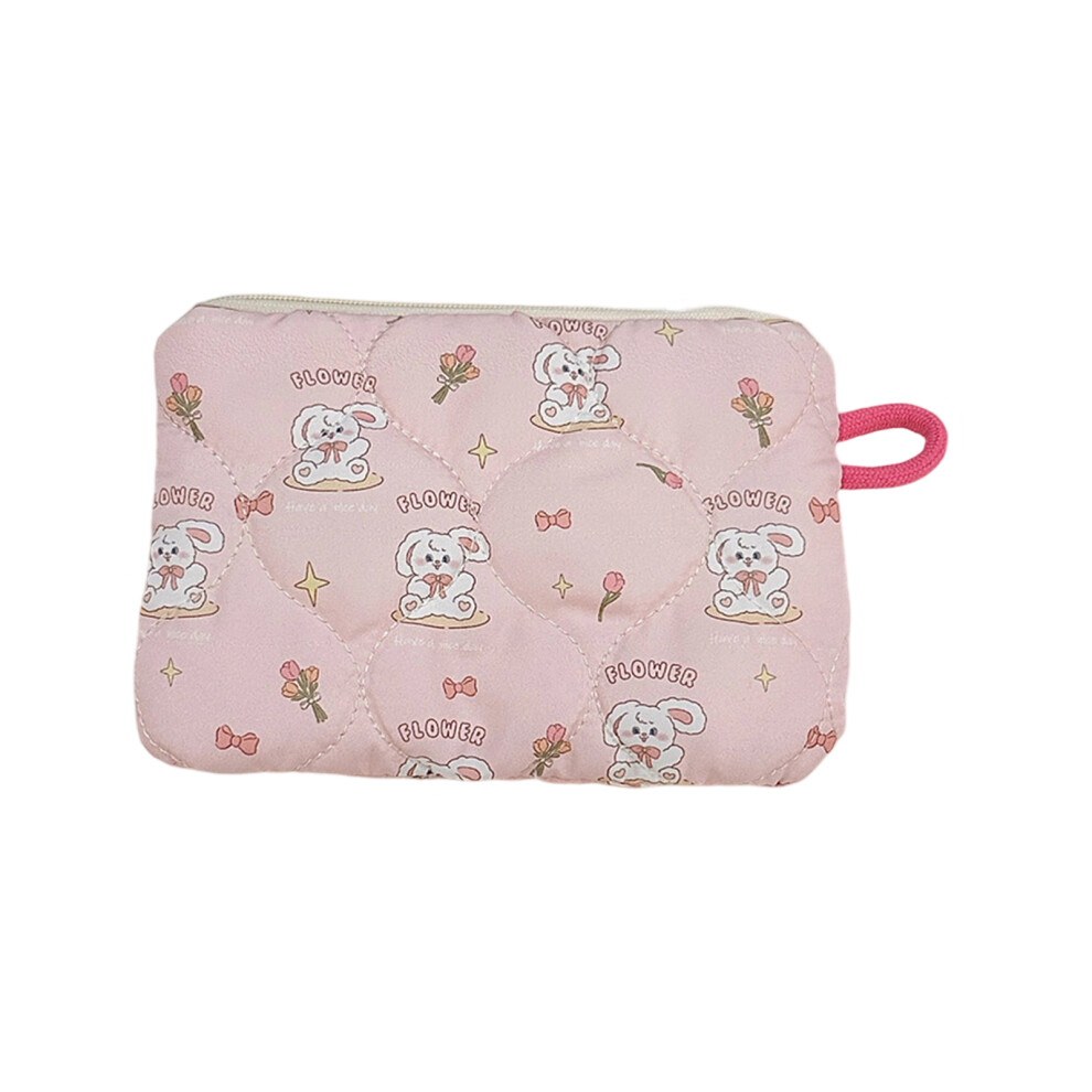 Travel Makeup Bag Quilted Cosmetic Bag-Skateboard rabbit