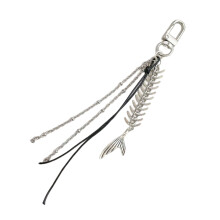 Punk Fishbone Black Rope Schlüsselanhänger Anhänger Dekorationen