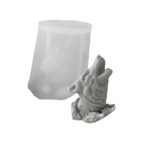 Wolfskopf-Figur, Silikonform, Gips, Seife,-Abschnitt A