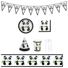 Cartoon Pandas Theme Party Supply Elegant Tablewares-9 sets