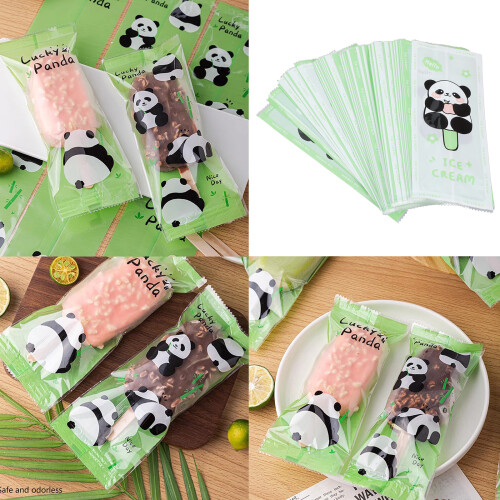 100Pcs Clear Ice Cream Storage Bag Popsicles-white english 1