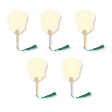 Blank Rice Paper Fan Elegant Round Hand-Q version crown anti