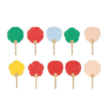 Blank Rice Paper Fan Round Fan Paper Hand-Q version color rand