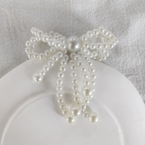 Schleife-Anhänger mit Kunstperlen-Ornament,-Stil 2 2