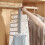 6-Layer Folding Pants Rack Stainless Steel Closet Organizer Grey 4