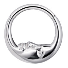 Bijoux de nez uniques en forme de lune, Septum, cerceau-Argent