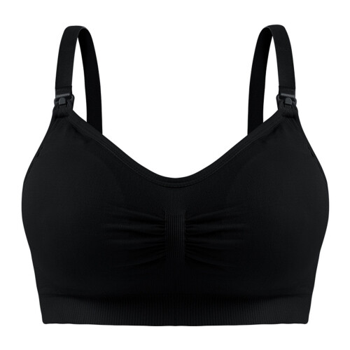 4PCS Black Wireless Nursing Bras U-Back Breathable Nylon XL 1