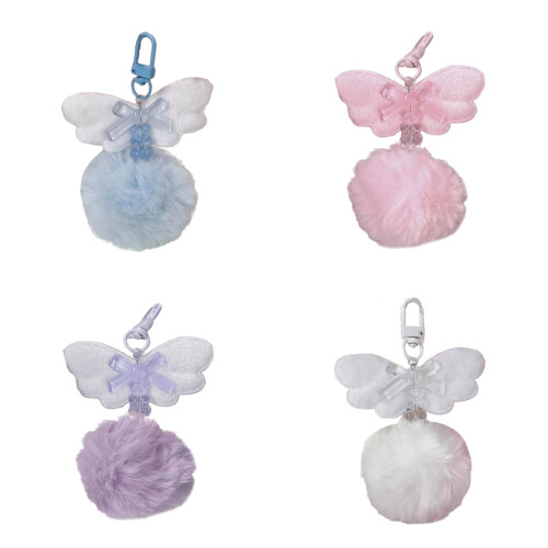 Porte-clés à la mode avec nœud papillon, breloque de-Blanc 1