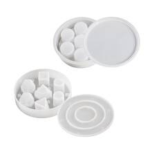 Chic Silicone English Dice and Dice Storage Holder Mold-suit